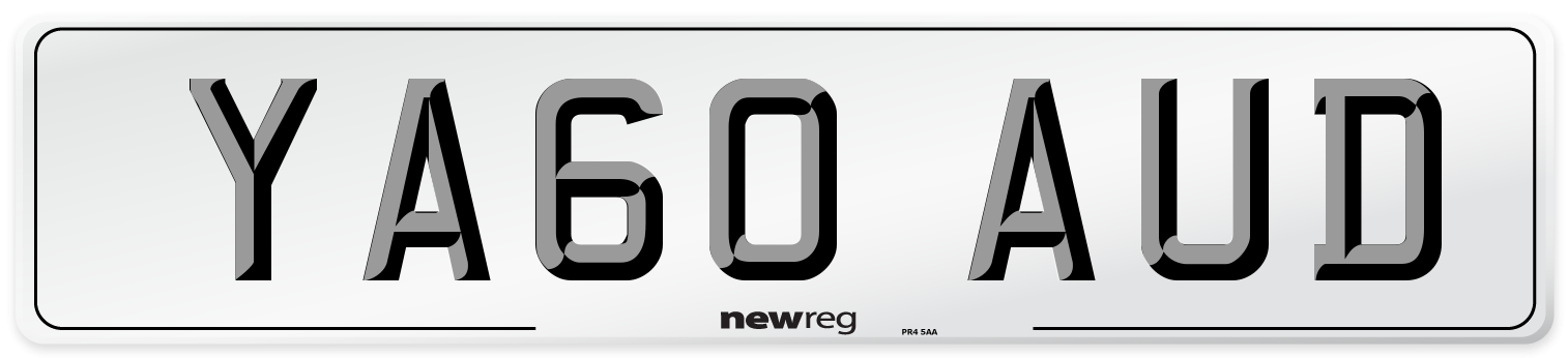 YA60 AUD Number Plate from New Reg